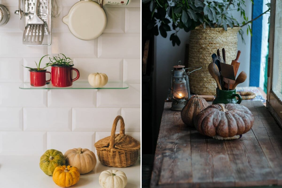 Pumpkins as Halloween kitchen decor