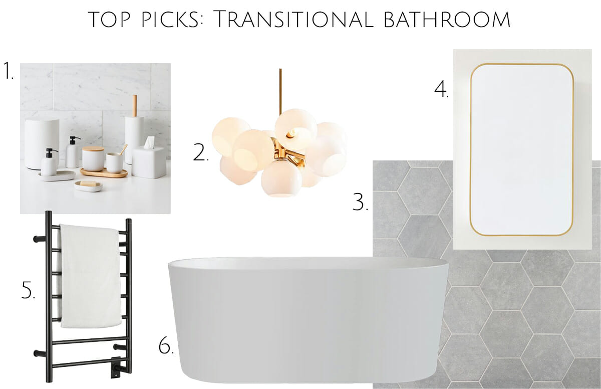 Top picks for a transitional bathroom design