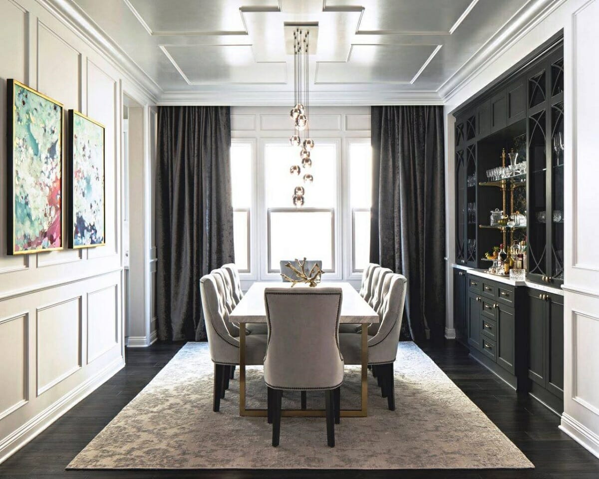 Transitional dining room interior by HGTV