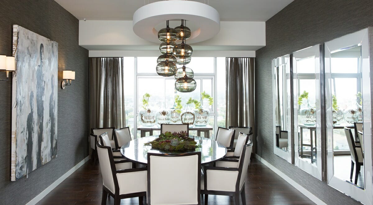 Transitional dining room interior design by Lori D.