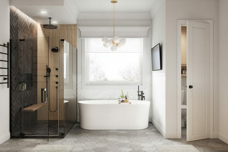 Before & After: Transitional Master Bathroom - Decorilla Online ...