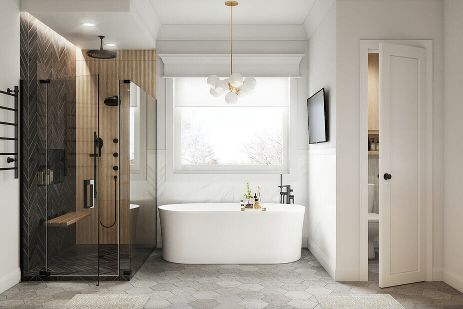 Transitional glam bathroom design - Maya M.