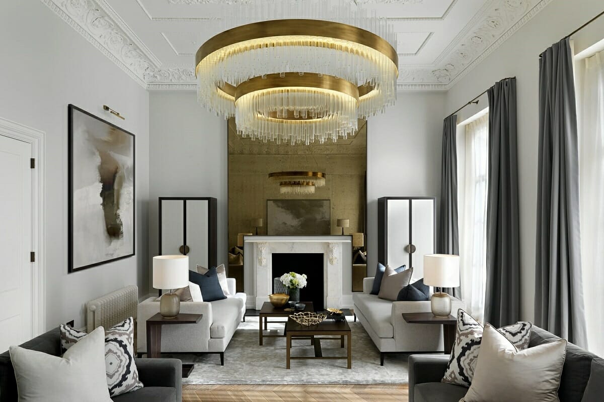 Transitional glam style living room by Ilaria C