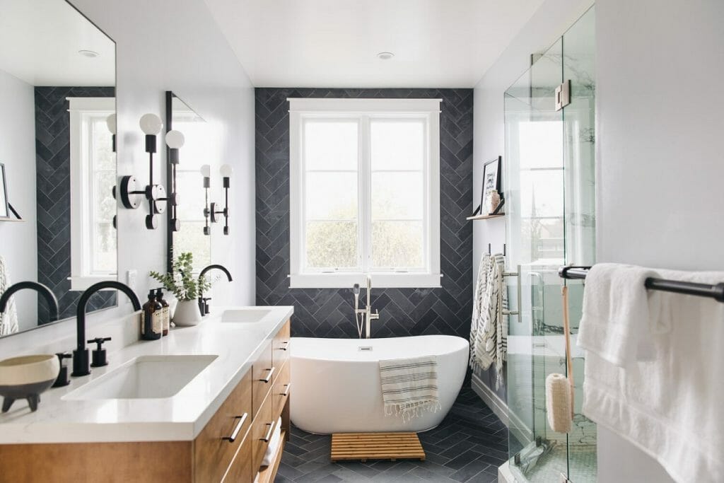 Before & After: Transitional Master Bathroom - Decorilla Online ...
