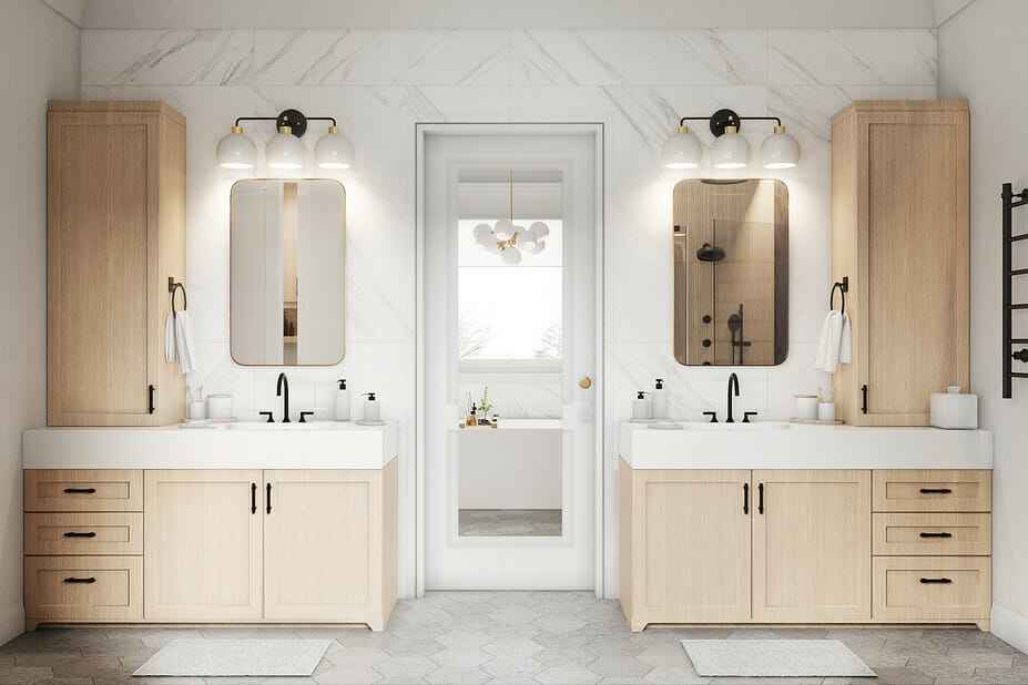 Transitional master bathroom designs - Maya M.