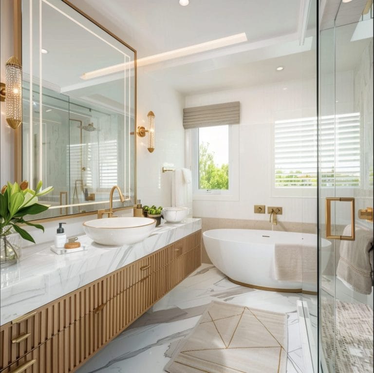 Before & After: Transitional Master Bathroom - Decorilla Online ...