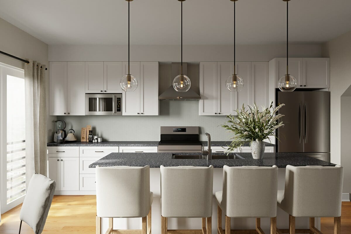 White transitional kitchen interior design style by liana S