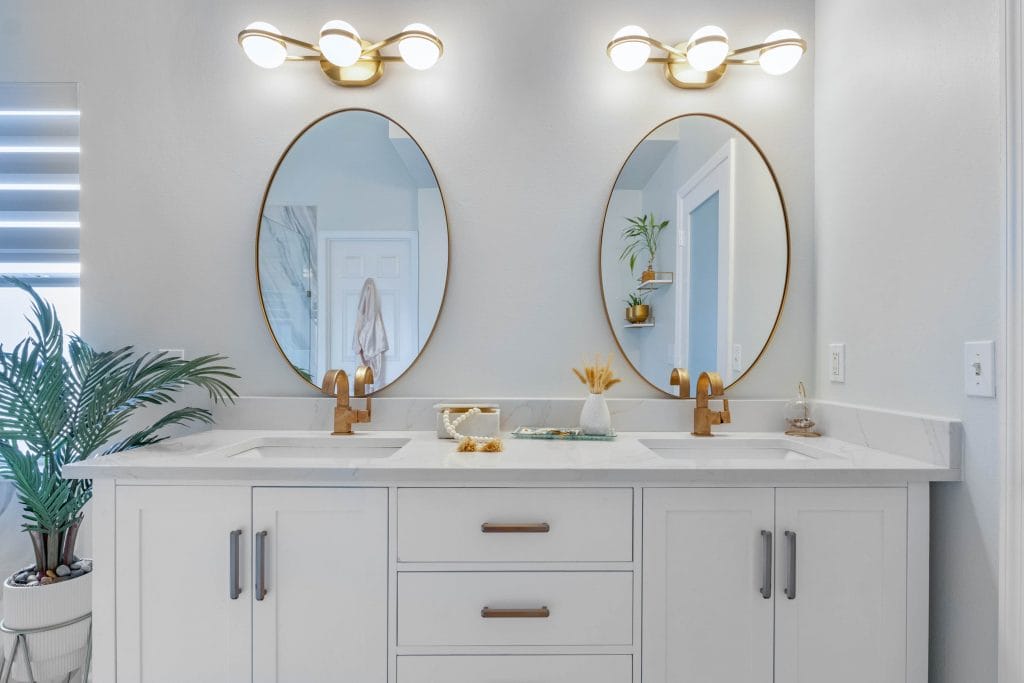 Bathroom decorating ideas in an interior by Decorilla designer, Aiesha M.