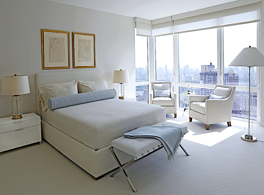 Bedroom sitting area ideas with a view by Decorilla designer, Leonora M.