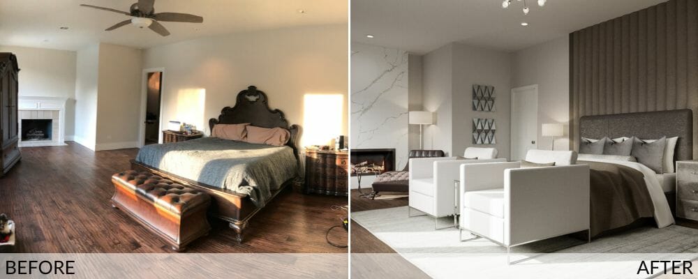 Before and after contemporary master bedroom