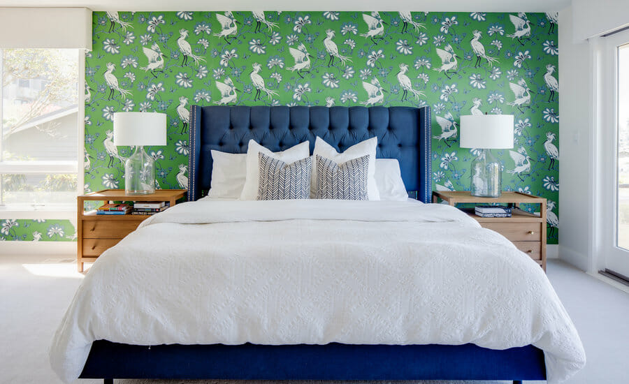 Color bedroom by Becky Ducsik - interior designer seattle wa