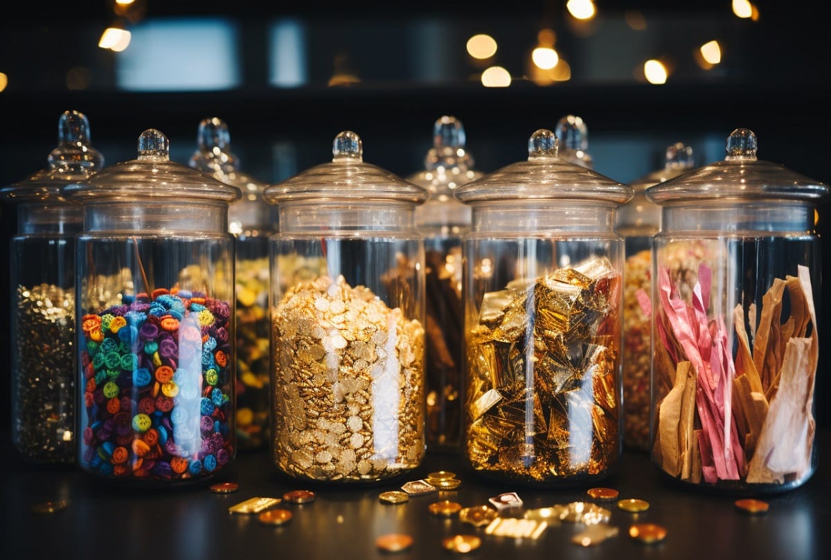 Confetti bar for new years eve decoration ideas