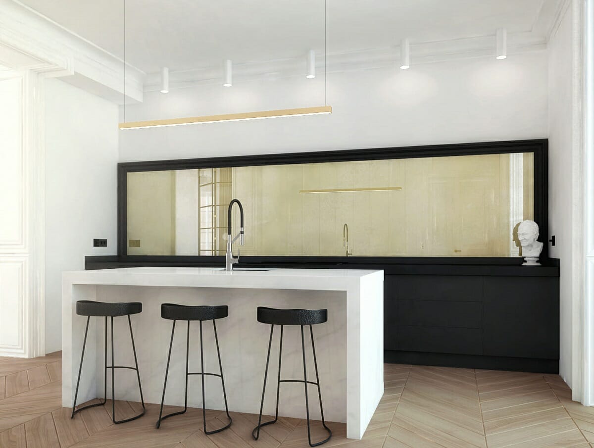 Contemporary bar area by virtual interior designer - Rajna Salevic