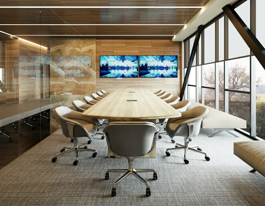 Contemporary conference room by Decorilla office interior design services designer Courtney B