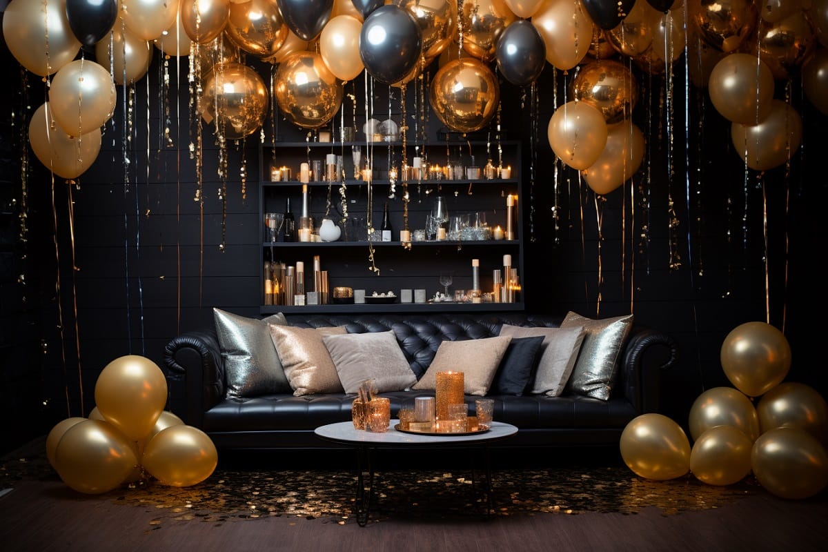 Decorate for New Year's Eve - living room new years eve decoration ideas