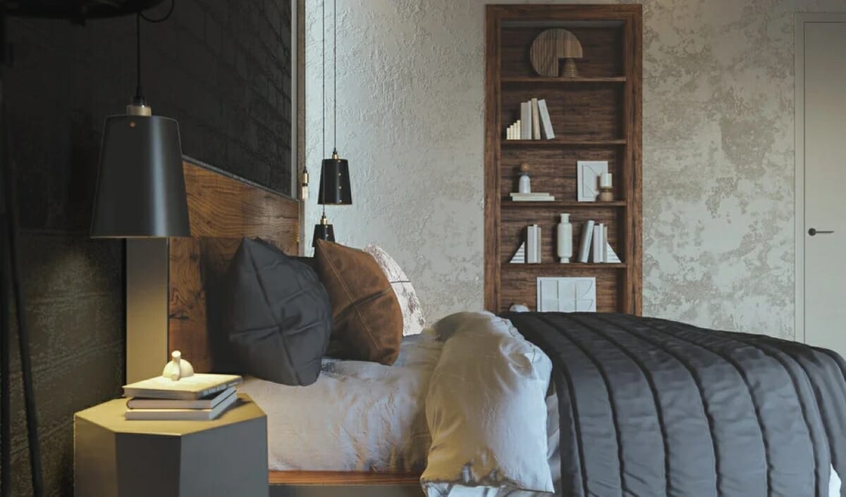 Decorilla's mid-century industrial design ideas for a bedroom
