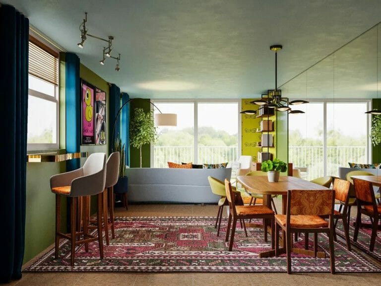 Before & After: Colorful Eclectic Living Room and Bedroom