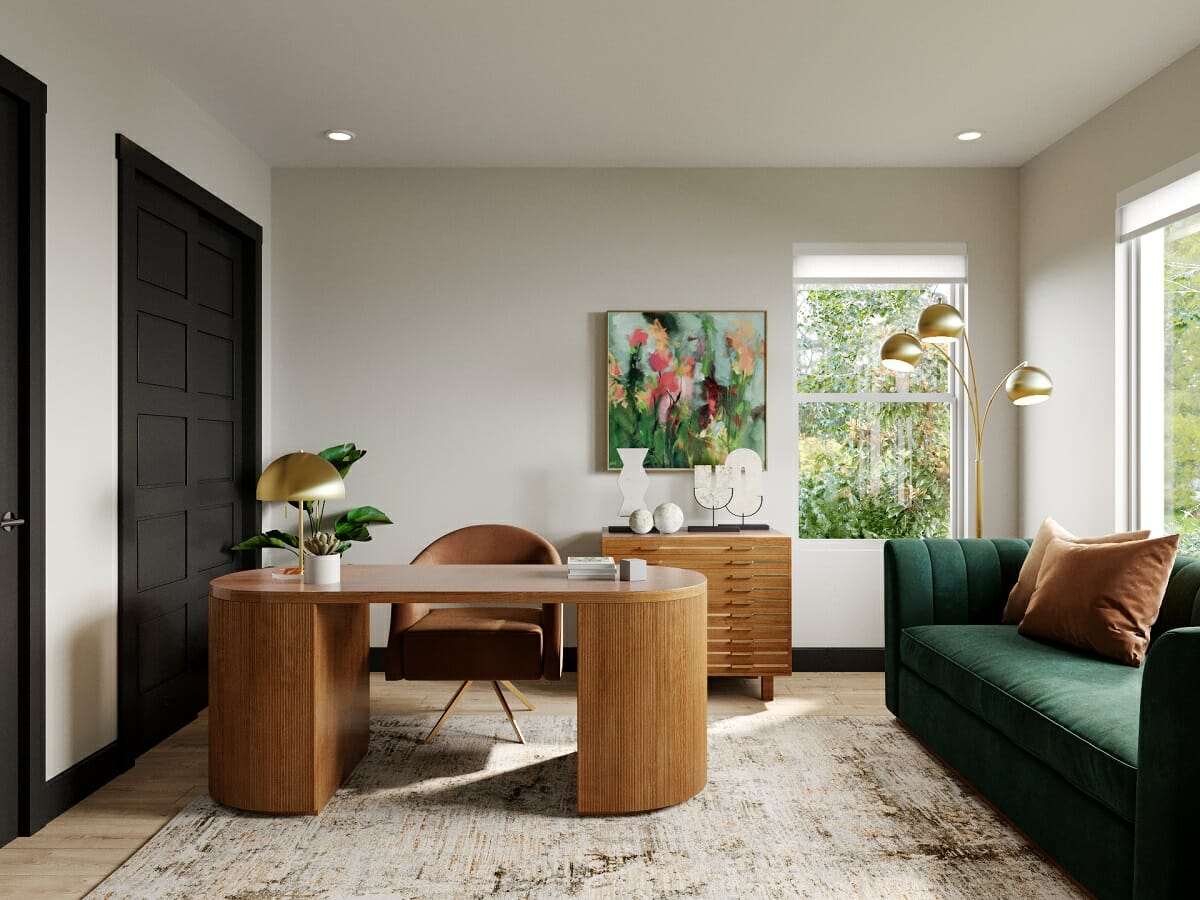 Glam modern office by online interior designer - Rajna Salevic