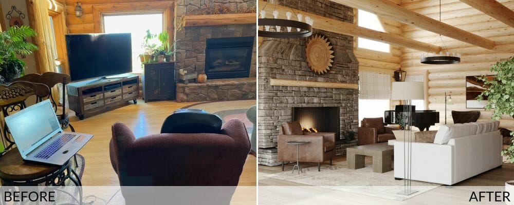 Living room remodel before and after - Drew F