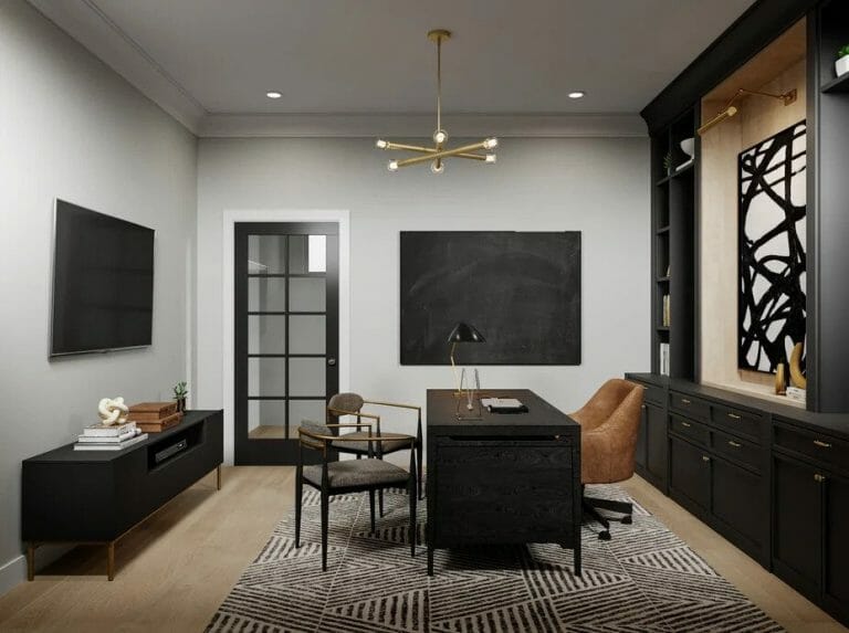 Before & After: Masculine Basement Home Office - Decorilla Online ...