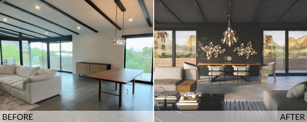 Before & After: Industrial Mid-Century Modern Design - Decorilla Online  Interior Design