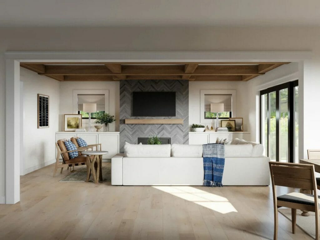Before & After: Modern Rustic Family Room with Screened-In Porch