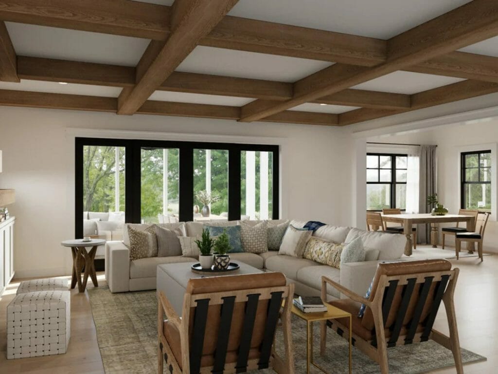 Before & After: Modern Rustic Family Room with Screened-In Porch