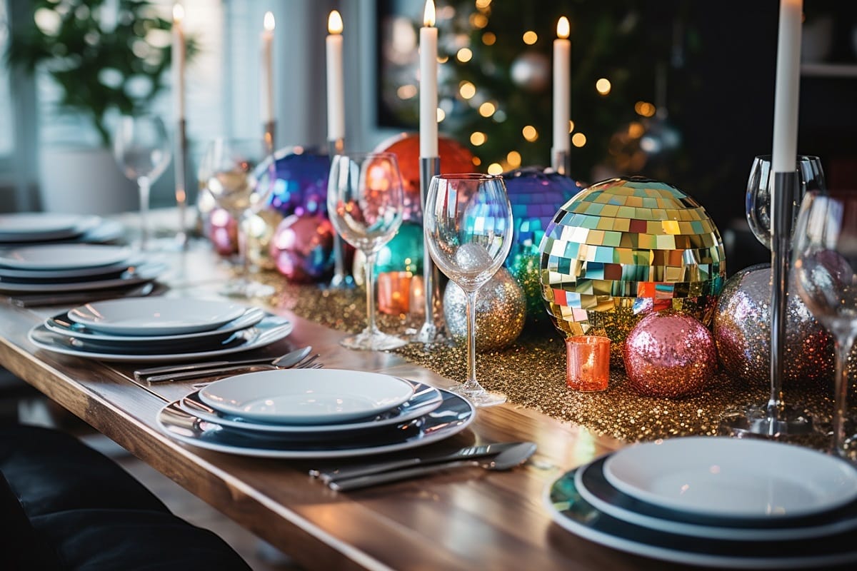 New Years eve decoration ideas with disco balls