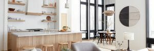 Organic open floor plan layout - house beautiful