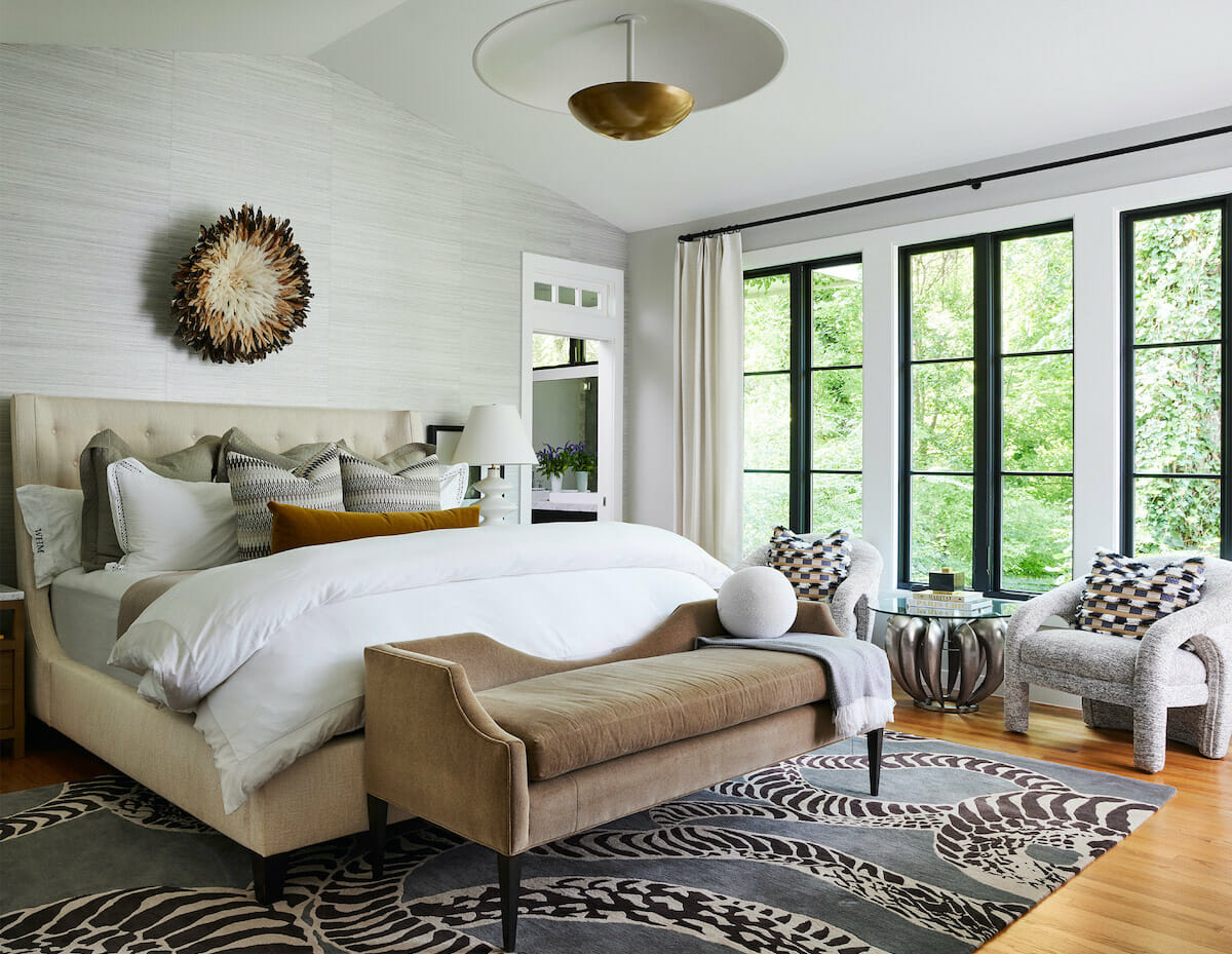 luxury bedroom by Interior design firms seattle - pulp