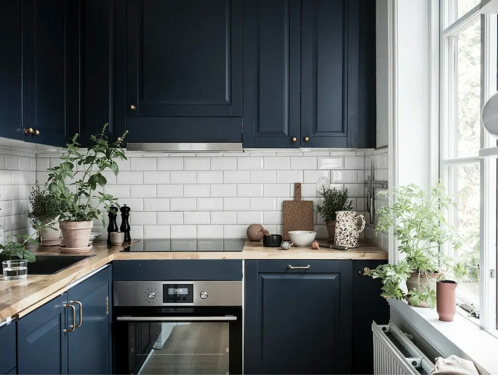 Blue Narrow kitchen ideas