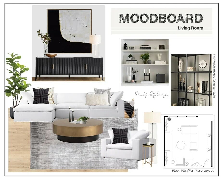 Contemporary great room moodboard