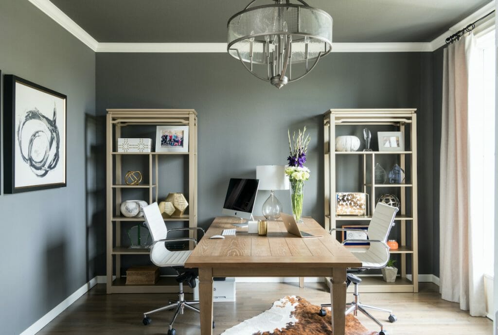 Before & After Dining Room to a Home Office Transformation