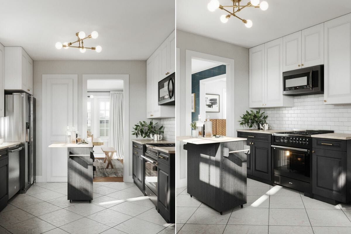 Kitchen with transitional house decor