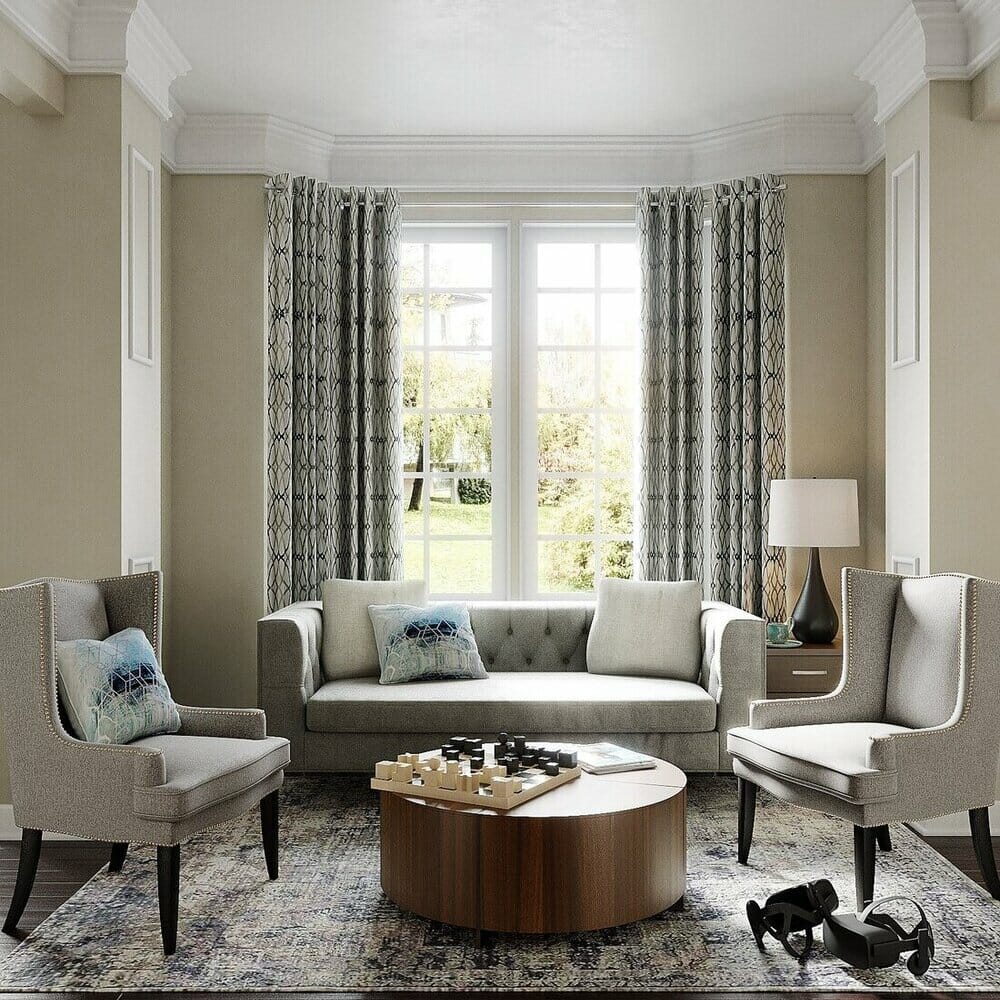Living room by Decorilla interior designers Winston Salem NC, KaSonndra Leigh