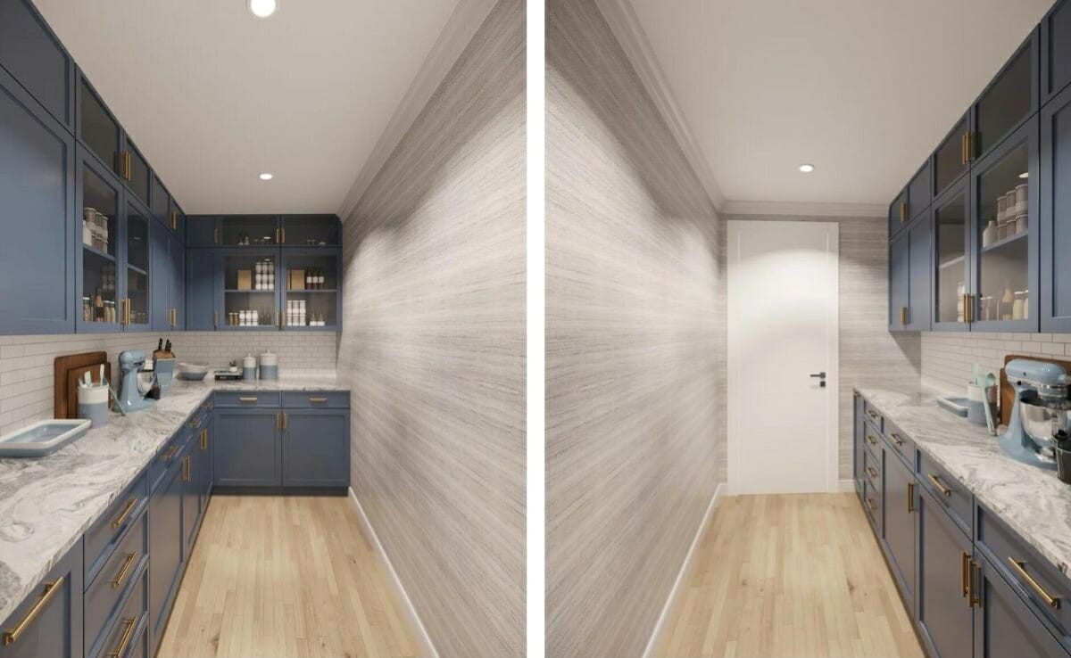 Long narrow kitchen design ideas by Decorilla
