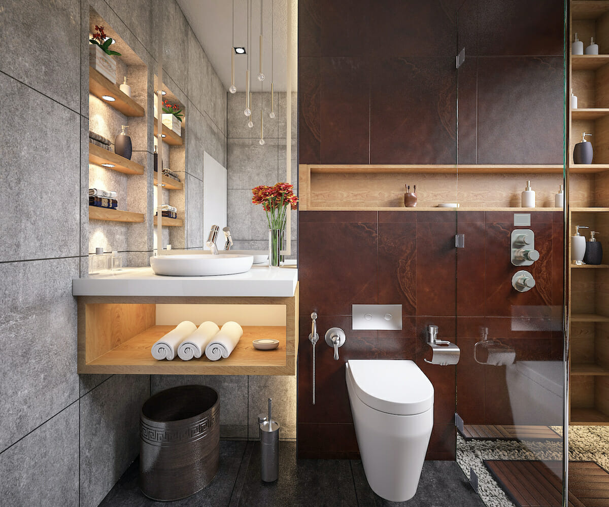 Luxury master bathroom ideas by Decorilla designer Amani Q