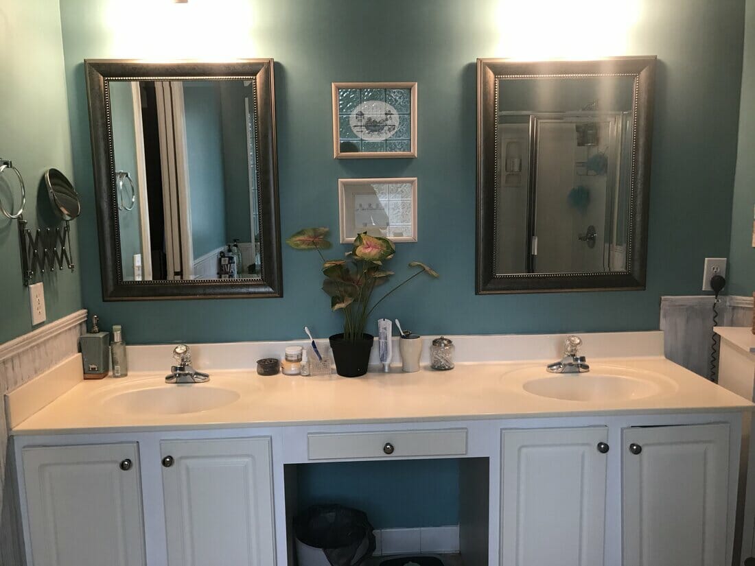 Modern country bathroom before online interior design