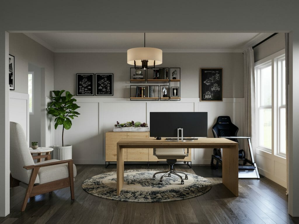 home office in dining room