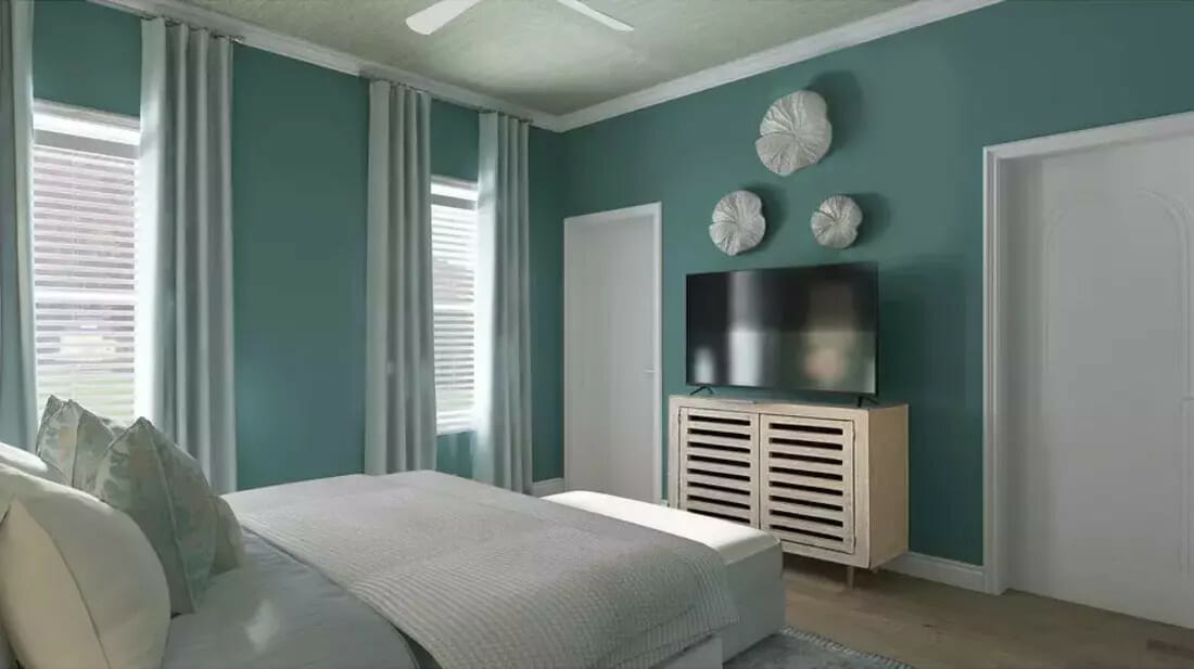 Beach interior design in a bedroom by Decorilla