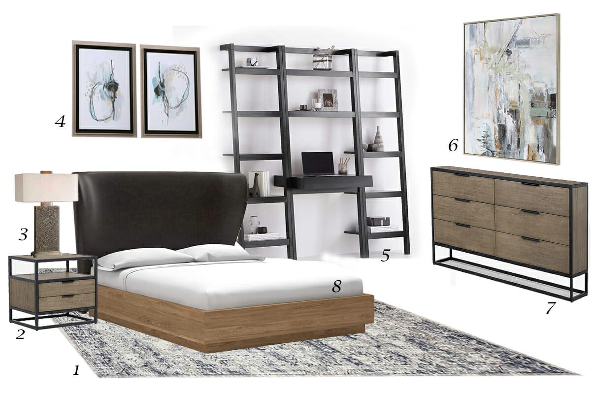 Contemporary masculine bedroom transformation top picks by Decorilla