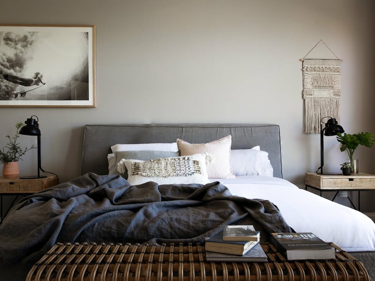 Before After Contemporary Masculine Bedroom Transformation 