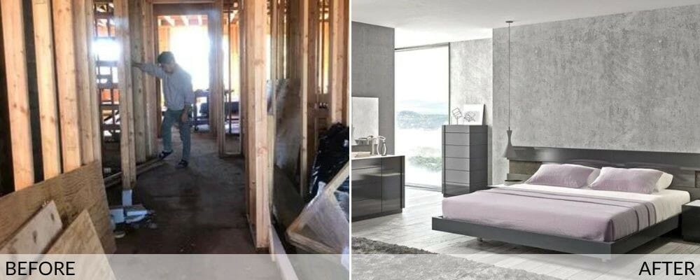 Modern condo interior design before and after