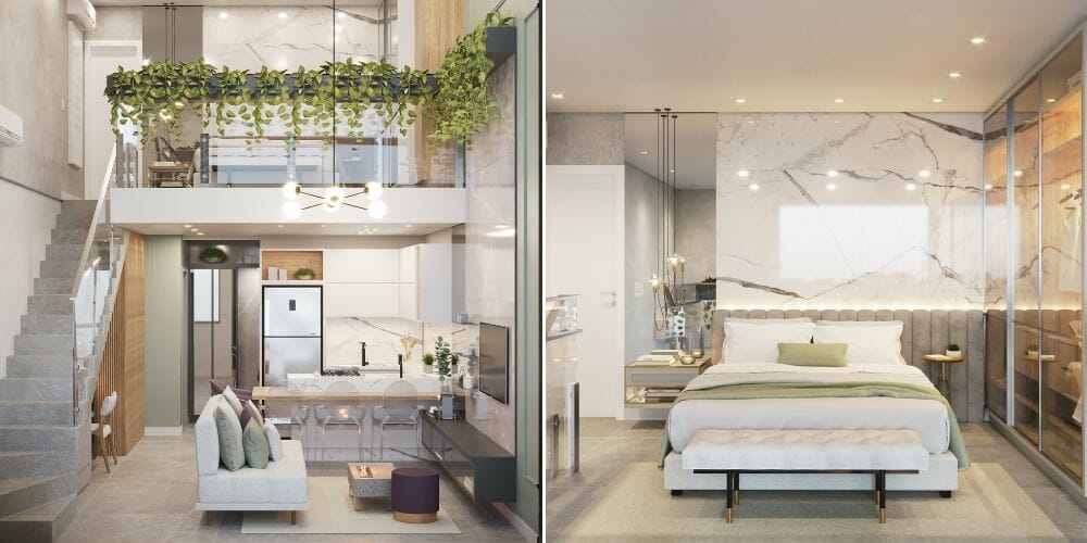 Open concept loft by virtual interior designer - Jessica Duerte