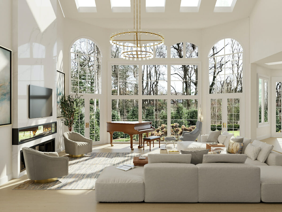 Open living room by Sonia Carlson, interior designers near me