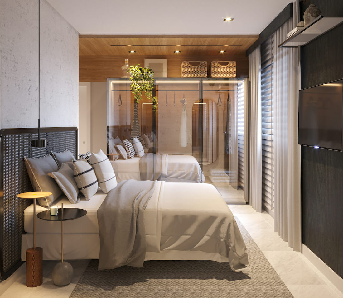 Sleek bedroom suite by online interior decorator - Jessica Duarte