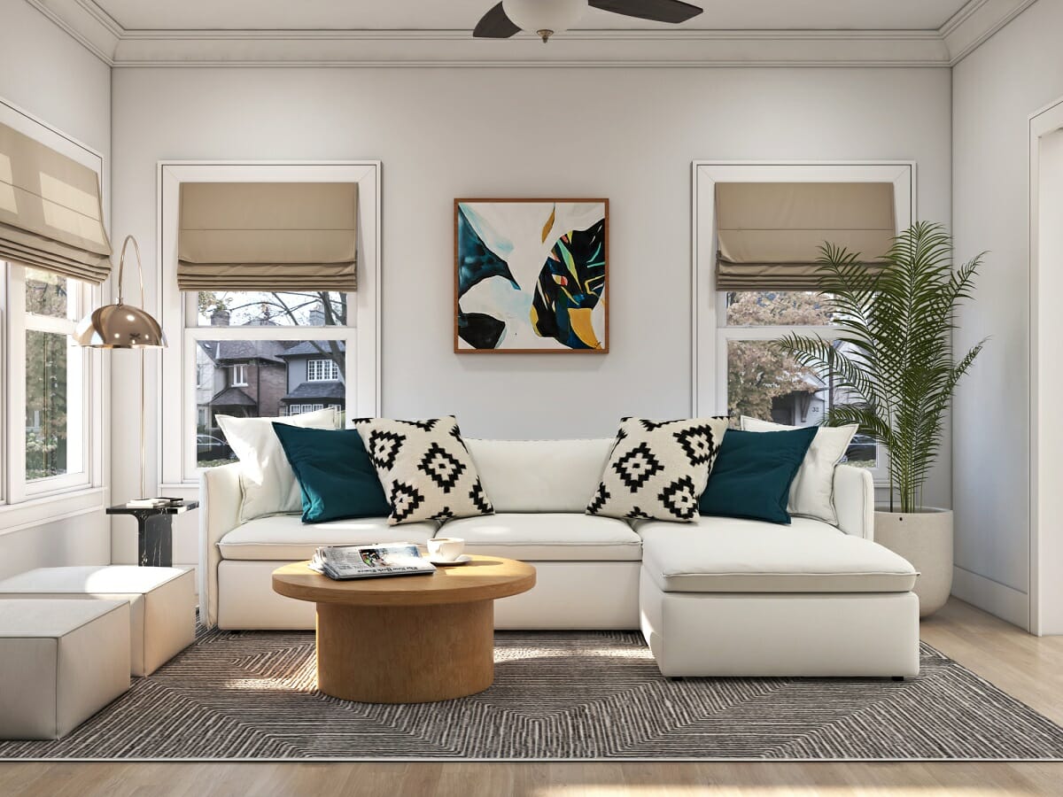 modern living room with sectional