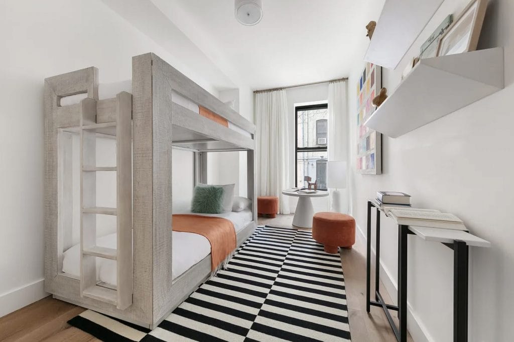 Types of bed frames - Bunk bed in a stylish kids' room by Decorilla designer, Leanna S.