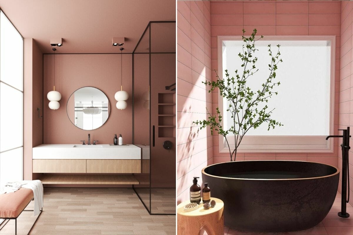 2023 bathroom trends love color as shown in these trendy interior designs