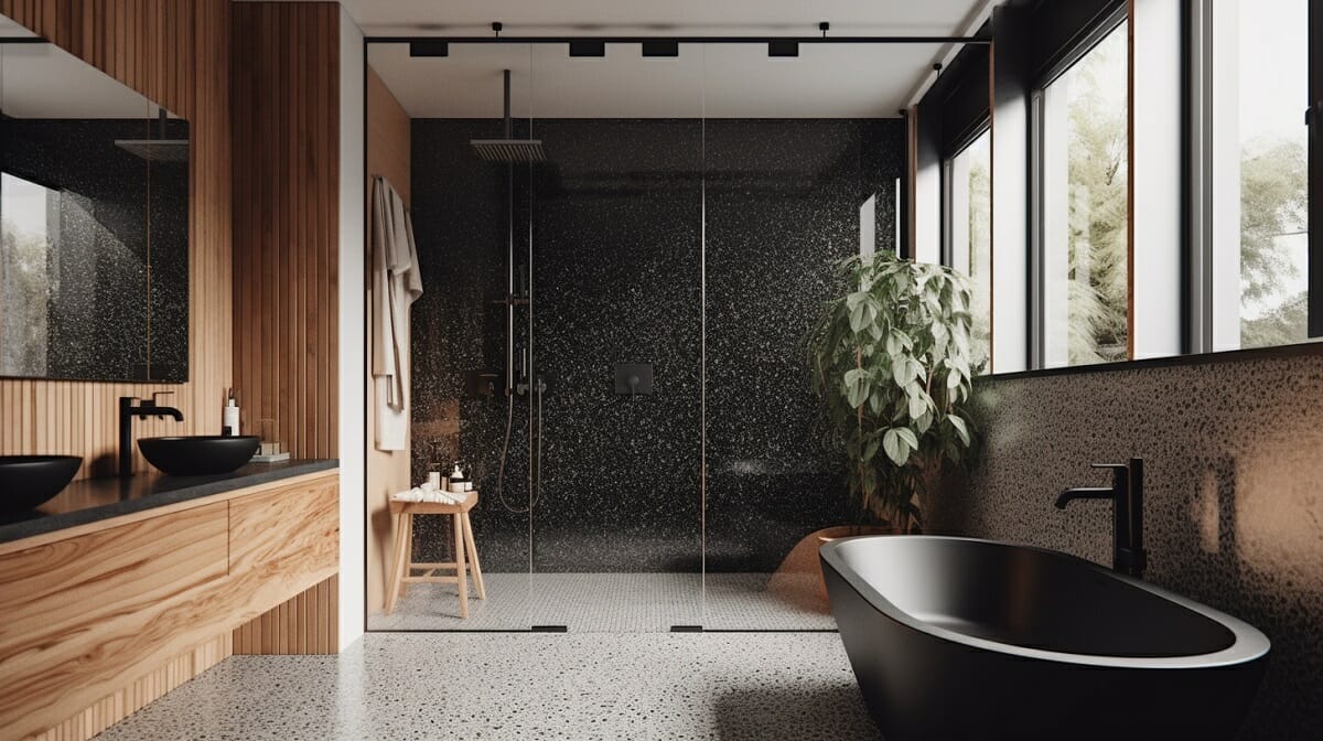 Dark modern bathroom, Casa de banho moderna escura em 2023